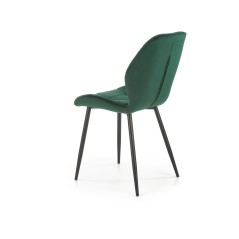 Scaun tapitat living/sufragerie Halmar K453, cadru metal, spatar matlasat, stil modern, 48x53x86x50cm, catifea, verde
