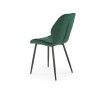 Scaun tapitat living/sufragerie Halmar K453, cadru metal, spatar matlasat, stil modern, 48x53x86x50cm, catifea, verde