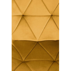 Scaun tapitat living/sufragerie Halmar K453, cadru metal, spatar matlasat, stil modern, 48x53x86x50cm, catifea, galben