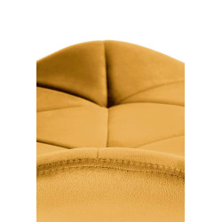 Scaun tapitat living/sufragerie Halmar K453, cadru metal, spatar matlasat, stil modern, 48x53x86x50cm, catifea, galben