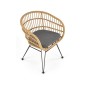 Scaun stil scandinav din ratan sintetic, cadru metalic, picioare antiderapante, maro/gri Scaun stil scandinav din ratan sintetic, cadru metalic, picioare antiderapante, maro/gri