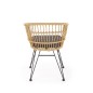 Scaun stil scandinav din ratan sintetic, cadru metalic, picioare antiderapante, maro/gri Scaun stil scandinav din ratan sintetic, cadru metalic, picioare antiderapante, maro/gri