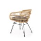 Scaun stil scandinav din ratan sintetic, cadru metalic, picioare antiderapante, maro/gri Scaun stil scandinav din ratan sintetic, cadru metalic, picioare antiderapante, maro/gri