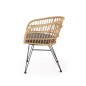 Scaun stil scandinav din ratan sintetic, cadru metalic, picioare antiderapante, maro/gri Scaun stil scandinav din ratan sintetic, cadru metalic, picioare antiderapante, maro/gri