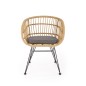 Scaun stil scandinav din ratan sintetic, cadru metalic, picioare antiderapante, maro/gri Scaun stil scandinav din ratan sintetic, cadru metalic, picioare antiderapante, maro/gri