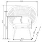 Scaun stil scandinav din ratan sintetic, cadru metalic, picioare antiderapante, maro/gri Scaun stil scandinav din ratan sintetic, cadru metalic, picioare antiderapante, maro/gri