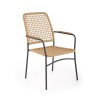 Scaun living/sufragerie Halmar K457, cadru metal,  stil scandinav, 59x62x90x44cm, ratan, maro