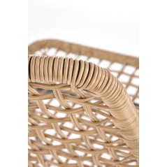 Scaun living/sufragerie Halmar K457, cadru metal,  stil scandinav, 59x62x90x44cm, ratan, maro