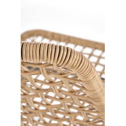 Scaun living/sufragerie Halmar K457, cadru metal,  stil scandinav, 59x62x90x44cm, ratan, maro