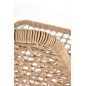 Scaun stil boho, impletitura ratan sintetic, cadru otel, 59x62x90x44 cm, maro