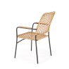 Scaun living/sufragerie Halmar K457, cadru metal,  stil scandinav, 59x62x90x44cm, ratan, maro