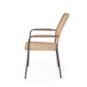 Scaun living/sufragerie Halmar K457, cadru metal,  stil scandinav, 59x62x90x44cm, ratan, maro