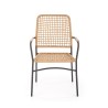 Scaun living/sufragerie Halmar K457, cadru metal,  stil scandinav, 59x62x90x44cm, ratan, maro