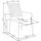 Scaun stil boho, impletitura ratan sintetic, cadru otel, 59x62x90x44 cm, maro