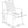 Scaun living/sufragerie Halmar K457, cadru metal,  stil scandinav, 59x62x90x44cm, ratan, maro