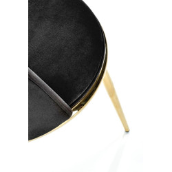 Scaun tapitat living/sufragerie Halmar K460, cadru metal,  stil glamour, 49x54x84x46cm, catifea, negru