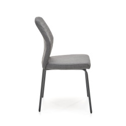 Scaun tapitat living/sufragerie Halmar K461, cadru metal, spatar matlasat, stil clasic, 46x56x92x50cm, stofa, gri
