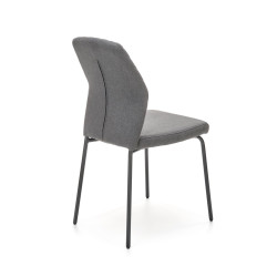 Scaun tapitat living/sufragerie Halmar K461, cadru metal, spatar matlasat, stil clasic, 46x56x92x50cm, stofa, gri