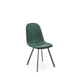 Scaun tapitat living/sufragerie Halmar K462, cadru metal,  stil clasic, 45x57x82x48cm, catifea, verde