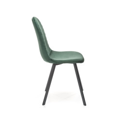 Scaun tapitat living/sufragerie Halmar K462, cadru metal,  stil clasic, 45x57x82x48cm, catifea, verde
