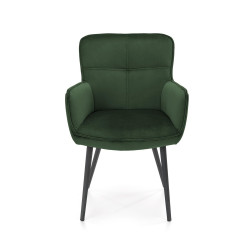 Scaun tapitat living/sufragerie Halmar K463, cadru metal,  stil modern, 59x64x87x48cm, catifea, verde