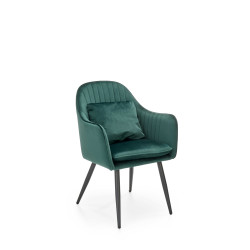 Scaun tapitat living/sufragerie Halmar K464, cadru metal, perna ergonomica inclusa, stil modern, 58x59x84x47cm, catifea, verde