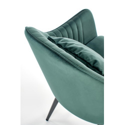 Scaun tapitat living/sufragerie Halmar K464, cadru metal, perna ergonomica inclusa, stil modern, 58x59x84x47cm, catifea, verde
