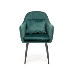 Scaun tapitat living/sufragerie Halmar K464, cadru metal, perna ergonomica inclusa, stil modern, 58x59x84x47cm, catifea, verde