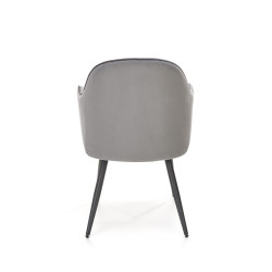 Scaun tapitat living/sufragerie Halmar K464, cadru metal, perna ergonomica inclusa, stil modern, 58x59x84x47cm, catifea, gri