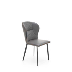 Scaun living/sufragerie Halmar K466, cadru metal,  stil modern, 50x58x89x48cm, piele/textil, gri