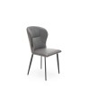 Scaun living/sufragerie Halmar K466, cadru metal,  stil modern, 50x58x89x48cm, piele/textil, gri
