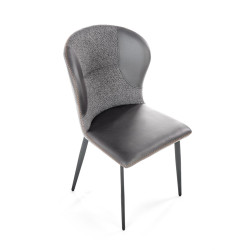 Scaun living/sufragerie Halmar K466, cadru metal,  stil modern, 50x58x89x48cm, piele/textil, gri
