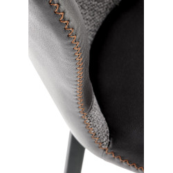 Scaun living/sufragerie Halmar K466, cadru metal,  stil modern, 50x58x89x48cm, piele/textil, gri
