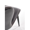 Scaun living/sufragerie Halmar K466, cadru metal,  stil modern, 50x58x89x48cm, piele/textil, gri