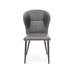 Scaun living/sufragerie Halmar K466, cadru metal,  stil modern, 50x58x89x48cm, piele/textil, gri