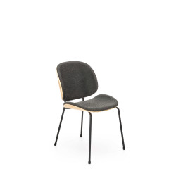 Scaun living/sufragerie Halmar K467, cadru metal/lemn,  stil modern, 47x57x81x46cm, textil, gri