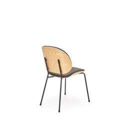 Scaun living/sufragerie Halmar K467, cadru metal/lemn,  stil modern, 47x57x81x46cm, textil, gri