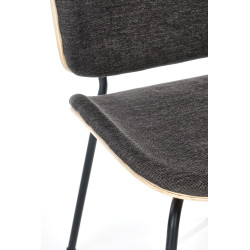 Scaun living/sufragerie Halmar K467, cadru metal/lemn,  stil modern, 47x57x81x46cm, textil, gri