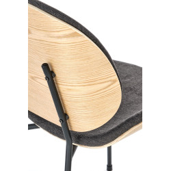 Scaun living/sufragerie Halmar K467, cadru metal/lemn,  stil modern, 47x57x81x46cm, textil, gri