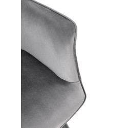 Scaun tapitat living/sufragerie Halmar K468, cadru metal,  stil modern, 67x62x84x49cm, catifea, gri