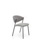 Scaun modern pentru dining, tapiterie textila gri, cadru otel, suporturi antiderapante, 50x58x78x49 cm Scaun modern pentru dining, tapiterie textila gri, cadru otel, suporturi antiderapante, 50x58x78x49 cm