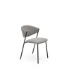 Scaun living/sufragerie Halmar K469, cadru metal, stil modern, 50x58x78x49cm, textil, gri