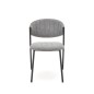 Scaun modern pentru dining, tapiterie textila gri, cadru otel, suporturi antiderapante, 50x58x78x49 cm Scaun modern pentru dining, tapiterie textila gri, cadru otel, suporturi antiderapante, 50x58x78x49 cm
