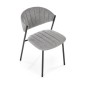 Scaun modern pentru dining, tapiterie textila gri, cadru otel, suporturi antiderapante, 50x58x78x49 cm Scaun modern pentru dining, tapiterie textila gri, cadru otel, suporturi antiderapante, 50x58x78x49 cm