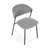 Scaun living/sufragerie Halmar K469, cadru metal, stil modern, 50x58x78x49cm, textil, gri