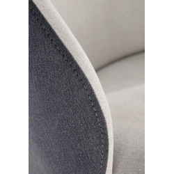 Scaun living/sufragerie Halmar K470, cadru metal,  stil modern, 48x62x85x47cm, piele/textil, crem/gri