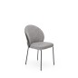Scaun tapitat cu cadru metalic, stil clasic, 50x58x85x48 cm, stofa gri si piele eco neagra Scaun tapitat cu cadru metalic, stil clasic, 50x58x85x48 cm, stofa gri si piele eco neagra