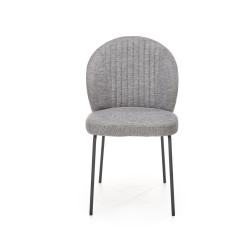 Scaun tapitat living/sufragerie Halmar K471, cadru metal,  stil clasic, 50x58x85x48cm, stofa, gri