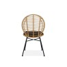 Scaun living/sufragerie Halmar K472, cadru metal, stil scandinav, 48x57x90x46cm, ratan/textil, maro/negru
