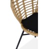 Scaun living/sufragerie Halmar K472, cadru metal, stil scandinav, 48x57x90x46cm, ratan/textil, maro/negru